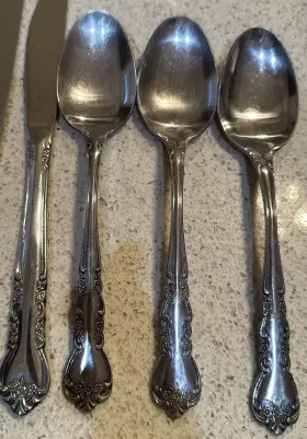 Ins446 Rogers Vtg Co. Delight Floral Stainless Steel Flatware 13 Pieces Korea #3