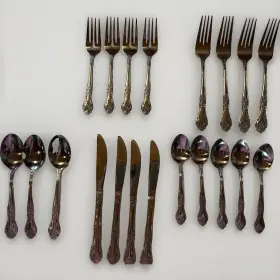 Rg54 Rogers Co. Dream Rose Stainless Steel Set 20 Pc Forks Spoons Knives Flatware
