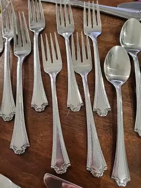 Srb290 Rogers Roberts Co Lavalier Stanley 20 Pieces Stainless Flatware 4 Serving Set #2