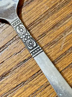 Srb164 Rogers Stanley Roberts Co Stainless Teaspoons Mid Century 6 3/8 Inch Lot Of 8 #2