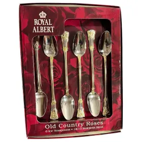 Royal Albert 028199876329 Old Country Roses 18/10 Stainless Steel Six Ice Teaspoons New