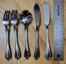 Rgl12 Royal Gallery Lot Of 5 Vtg Butter Knife Sugar Spoon Cocktail Fork #2
