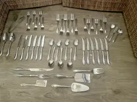 Rxv12 Rsvp Flatware Beaded Stainless Steel Set 48 Pc Service For 6 Glossy 18