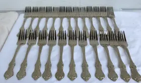 Rxv2 Rsvp 24ct Flatware Gold Electroplate Floral Scrolls Indonesia Dinner Forks #3