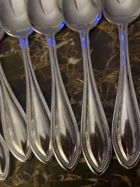 Rxv5 Rsvp Beaded 18/10 Glossy Stainless Flatware 6 Teaspoons #2