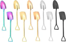 Ma0052 Ruksifg 10pcs Shovel Spoons Stainless Steel Spoon Reusable Dessert For Coffee Tea