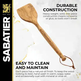 Sabatier 024131284573 Olivewood Turner Perfect For Flipping Scraping And Chopping Food 13.96 X #3