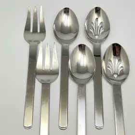 Sb18 Sabatier Stainless Steel Glossy 6pc Hostess Serving Pieces Flatware #3