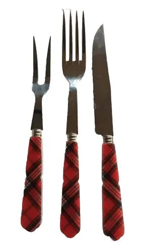 Sabre-ro-014 Sabre Paris Royal Stewart Tartan Red 3 Piece Serving Flatware Christmas Epoc