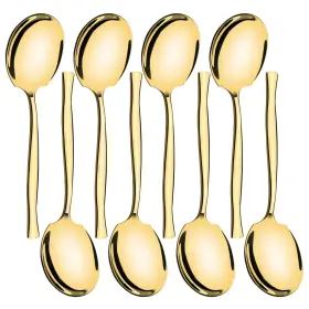 1133gys Sadstory 8 Pieces Stainless Steel Serving Spoons Gold Banquet