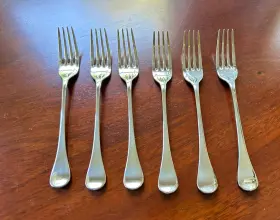 Sambonet 790955259638 6 New Queen Anne Stainless Steel Dessert 7 Inch