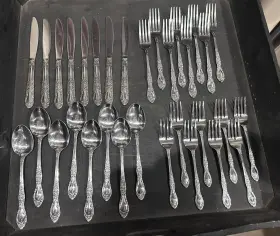 Snf4 Sango Flatware 32 Pc Lot Modern Solid In By Stainless Japan