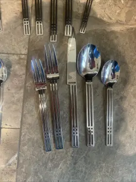 4018033-4 Sasaki Windows 18/8 Stainless Steel 20pc. Flatware Set Service For Four #2