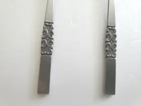 B2836 Satin Swirl Vintage Set Of Four 7.5 Inch Teaspoons Stainless Steel Japan #2
