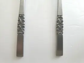 B2836 Satin Swirl Vintage Set Of Four 7.5 Inch Teaspoons Stainless Steel Japan #3