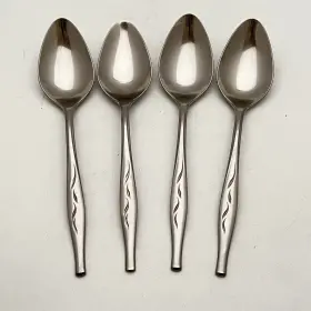 Srs13 Sears Roebuck Tradition Stainless Soup Spoons Flatware 6 7/8 4pc Set