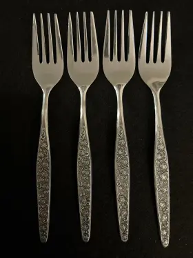Sew2 Sears Warner Mid-century Set Of Four Salad/desert Forks And True Stainless