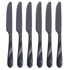 Cmb5208 Seeshine Black Dinner Knife Set 9.2inch Stainless Steel Table Silverware 6 Pcs
