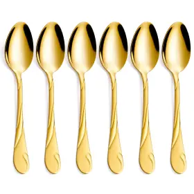 Cmg5202 Seeshine Gold Dinner Spoon Set 7.6inch Stainless Steel Shiny Table Silverware