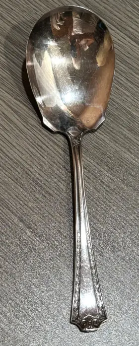 Shc18 Sheffield Silver Co. Silverplate Casserole Spoon Laurel And Scroll 8.5 Inch