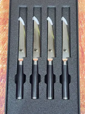 Dms400 Shun Cutlery Classic 4 Pc Steak Knife Set New #2
