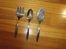 Ins131 Silco Set Of 3 Usa Stainless Serving Pieces Spoon.fork Pie Server #t30