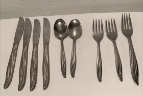 Ins53 Silco Stainless Spoon Fork Knives Flatware 9 Pcs Wheat Pattern