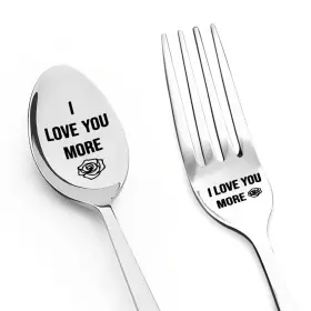 Xjsfork22-01more Sisadodo I Love You More Spoon Fork Gift Set Couples