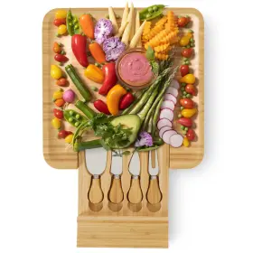 Sky Solutions 860005286850 Charcuterie Board - 13 X Inch Wooden Bamboo Cheese Serving Kitchen