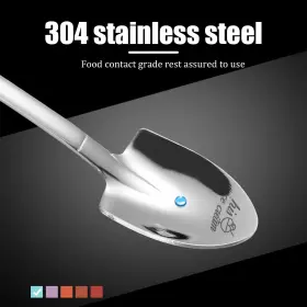 Snomel 410461202465 4pcs Stainless Steel His Hers Spoons Shovel Style Tea Dessert Couple Gift Set #3