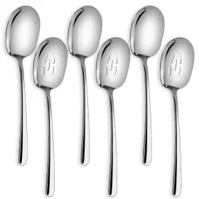Soleader 751450993625 X-large Serving Spoons Set12 Inch Slotted Spoon And Spoonspoons Silve