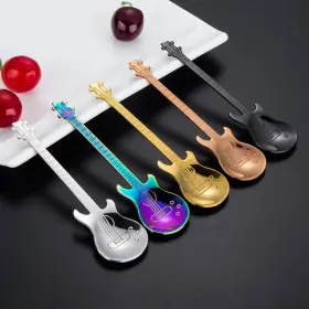 Solike 011485261291 Guitar Spoon Set Stainless Steel Coffee - Demitasse Espresso Spoons 5pcs S #3
