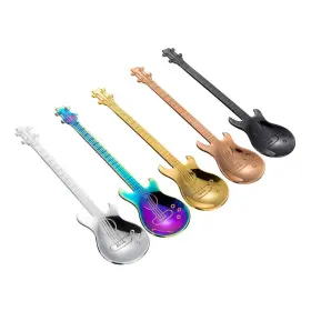Solike 011485261291 Guitar Spoon Set Stainless Steel Coffee - Demitasse Espresso Spoons 5pcs S