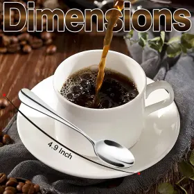43205-38513 Songziming Demitasse Espresso Spoons Mini Coffee Spoon 18/10 Stainless Steel S #2
