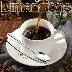 Songziming 748690655109 Demitasse Espresso Spoons Mini Coffee Spoon 18/10 Stainless Steel Small F #2