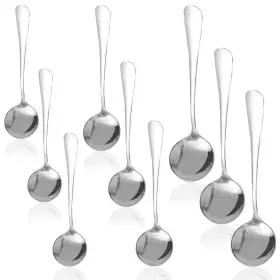 Sourceton 931234781578 Set Of 9 Stainless Steel Round Soup Spoons 3 Sizes Use For