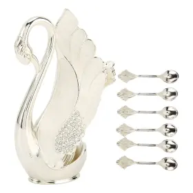 Srliya 769547618085 Coffee Spoon Holder Dessert Set Alloy Swan Base Org