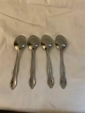 1157846 Stanley Roberts Verona Modern Solid Teaspoons Spoons Stainless Flatware Set Of 4 #3