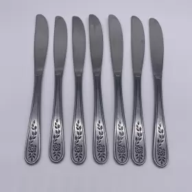 97087 Stanley Roberts Set Of 8 Rogers Co Stainless Floral Mist Pattern Dinner Knife #2