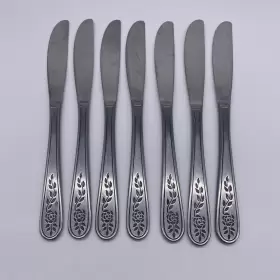 97087 Stanley Roberts Set Of 8 Rogers Co Stainless Floral Mist Pattern Dinner Knife