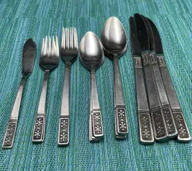 Srb131 Stanley Roberts Stainless Flatware Lot Spoons Forks Knives Japan Vintage