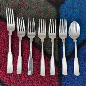 Srb168 Stanley Roberts 7 Pcs John Weitz Forks Teaspoon Stainless Korea Glossy