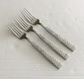 Srb252 Stanley Roberts 18-10 Stainless Set Of 3 Dinner Fork Curved Lines Glossy