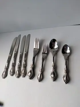 Srb269 Stanley Roberts Unf123 Garden Roses Floral Ornate Stainless 4 5pc Settings Korea #2