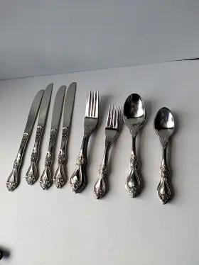 Srb269 Stanley Roberts Unf123 Garden Roses Floral Ornate Stainless 4 5pc Settings Korea