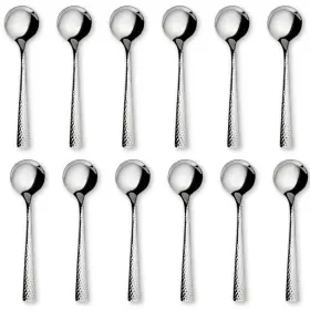 5716sx002 Steelite International Bouillon Soup Spoons 6.5 Inch Set Of 12 18/10 Steel Hammered Handle Restaurant Use