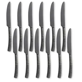 5736sx045 Steelite International Dinner Butter Spread Knives Varick Malcolm Black Hammered Textured H