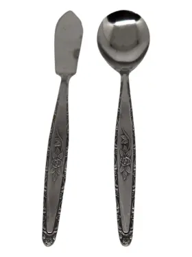 Syf2 Stylecraft Vtg Single Rose T&n Japan Stainless Flatware 26 Pieces Service 4 #3