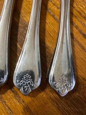 Smt4 Summit Stainless Hollow Dinner Knives Floral Tip Korea 9 1/4 Inch 6p #2