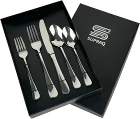 1010-5-b4 Supraq Kitchen Utensil Stainless Steel Cutlery Set 5 Pieces - 2 Spoons Silver